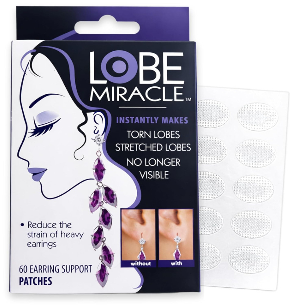 - Clear Earring Support Patches - Earring Backs for Droopy Ears - E