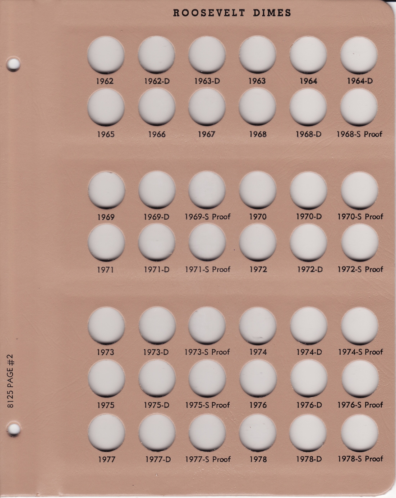 Roosevelt Dimes Dansco Coin Album w/ Proof 1946-Date Model 8125 US Free Postage