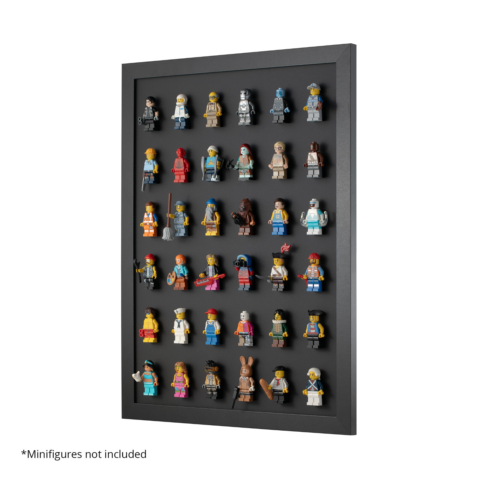 Black LEGO Minifigure Wall Display Frame - 6x6 - Fits 36 Minifigures