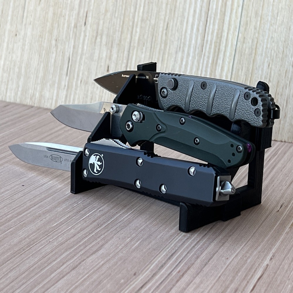 3 Knife Display Stand For Microtech, Benchmade, Kershaw, And Others - Ships Fast