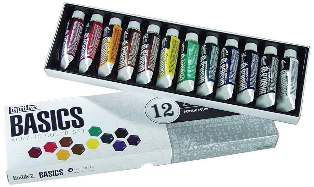 BASICS Acrylic Paint Tube 12-Piece Set