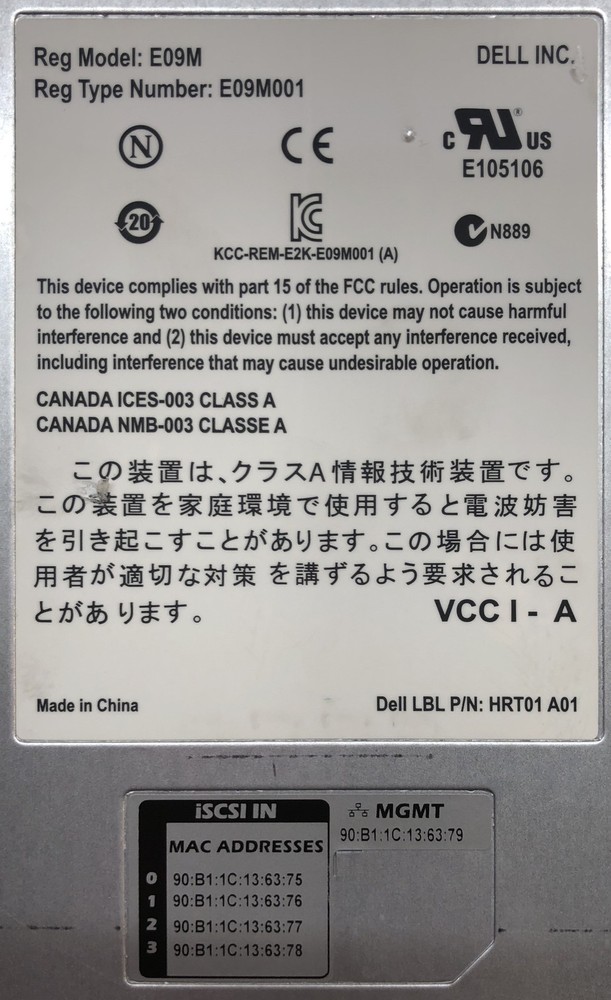 DELL Type 11 Controller Module | DP/N 07V250 | For Dell EqualLogic PS6100/E/X/XV