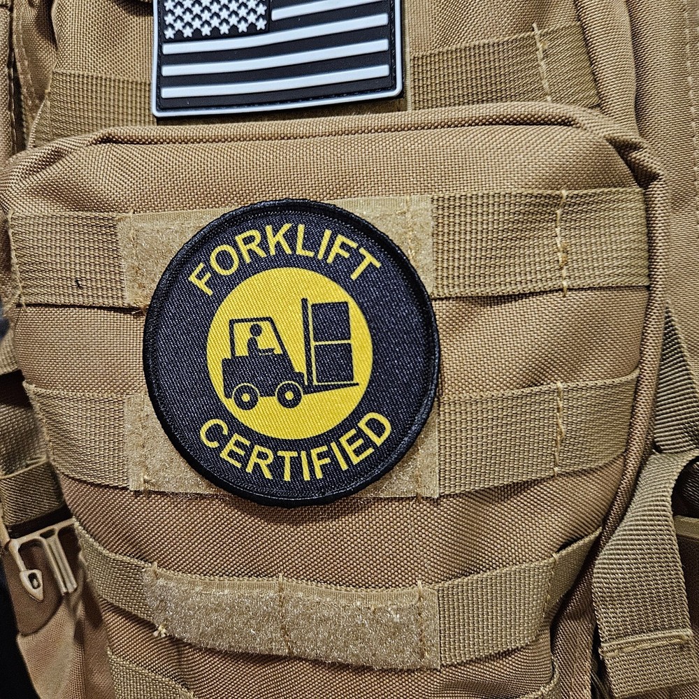Forklift certified meme 3" circle hook & loop tactical patch Funny edc