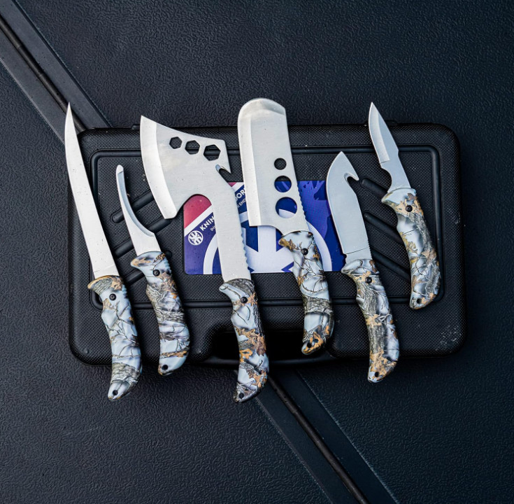 12-Piece Hunting Deer Knife Set – Portable Field Dressing & Game Processor Kit