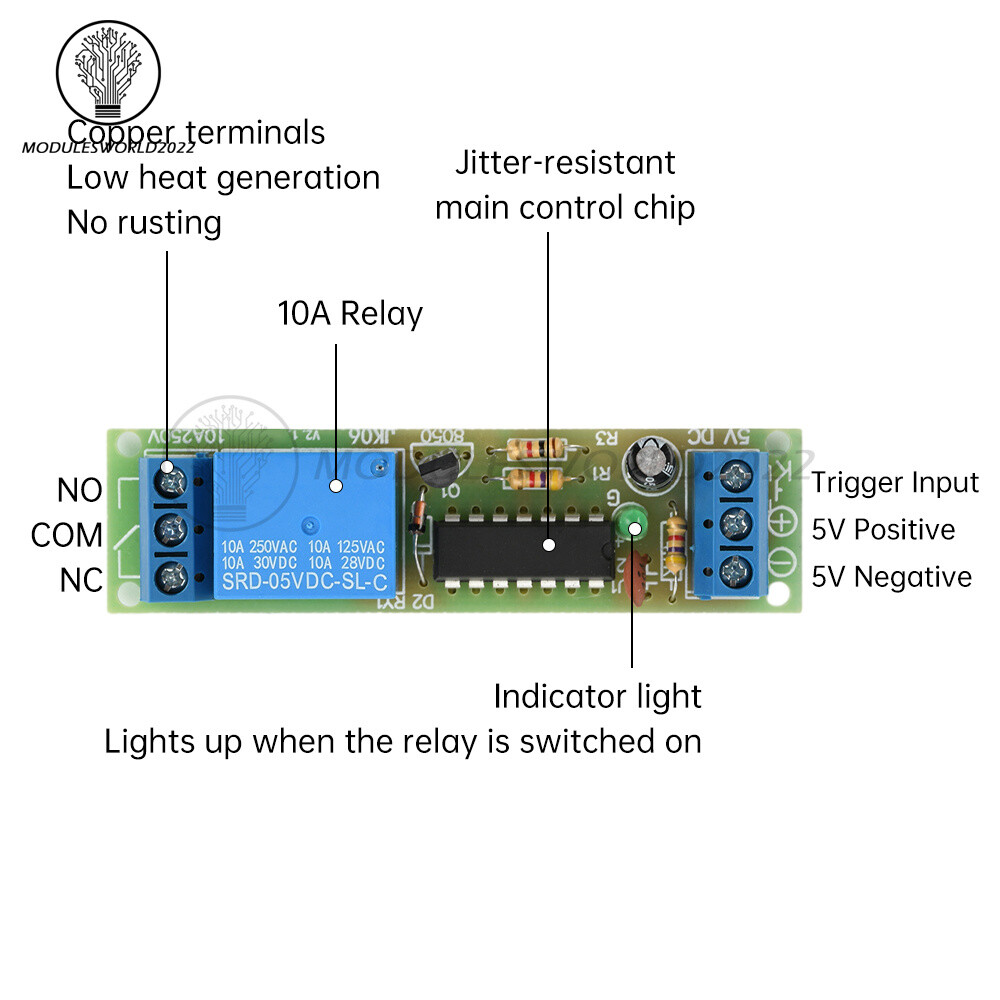 DC5V Bistable Relay Module Single Button Relay Module Car Modification Switch