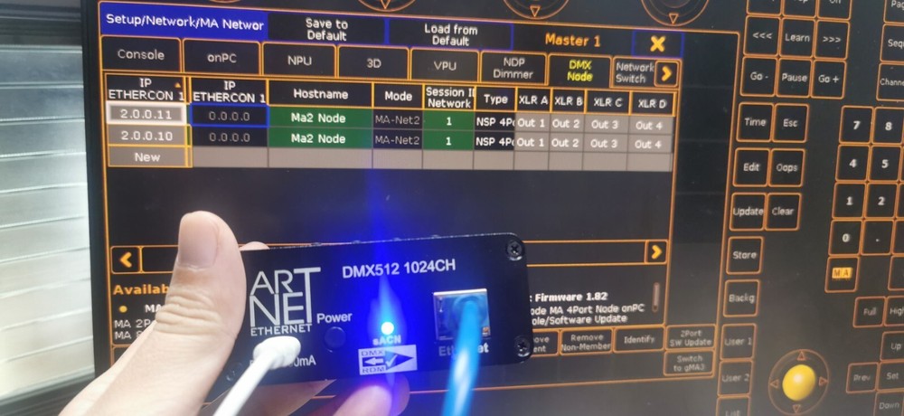 2 Port Artnet ASCN RDM to DMX512 Node light controller | Unlock MA2 4096CH