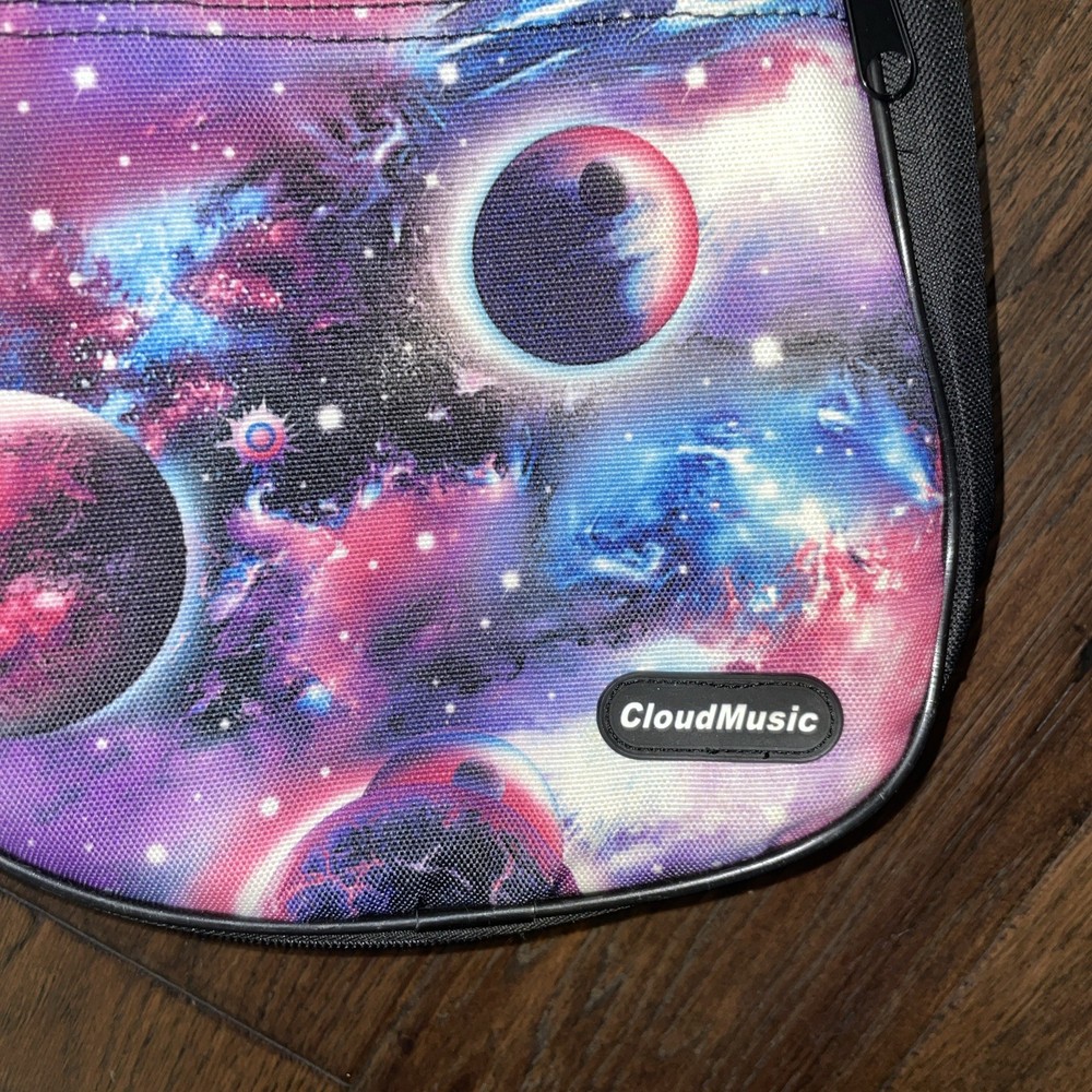 CLOUDMUSIC Ukulele Case Backpack Purple Galaxy