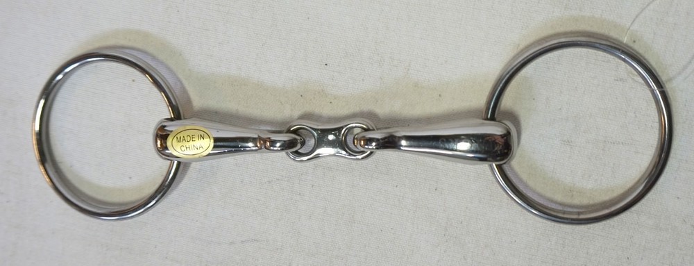 6" Draft Stainless Steel Elliptical Link Loose Ring Snaffle Bit