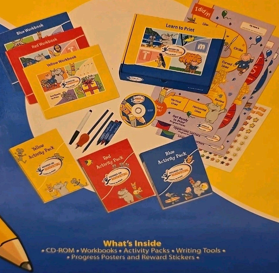 Hooked Phonics Hooked On Handwriting Learn To Print Activity Workbooks +CD-ROM