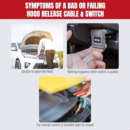 Hood Release Cable Pull Handle Assembly Replacement Fits Cadillac, Chevy and