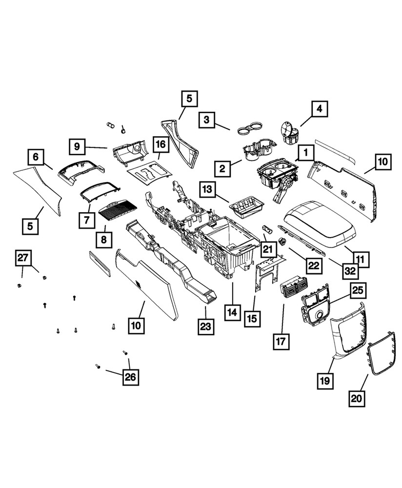 Genuine Mopar Gear Shift Indicator Bezel 1RN52AAAAC