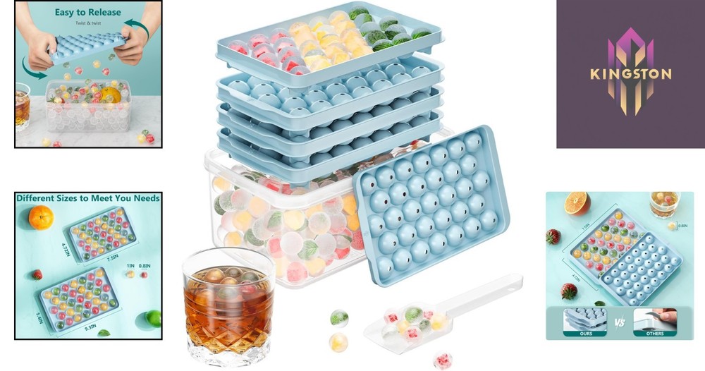 Dishwasher Safe 3 Pack Ice Tray Set – Space-Saving with Easy Release Design