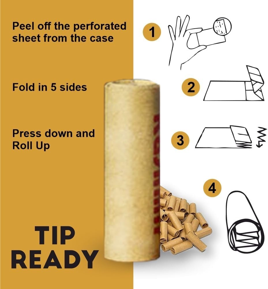 Filter Tips Unbleached Pre Rolled Filter Tips 20 Packs - 21CT each Rolling Tips