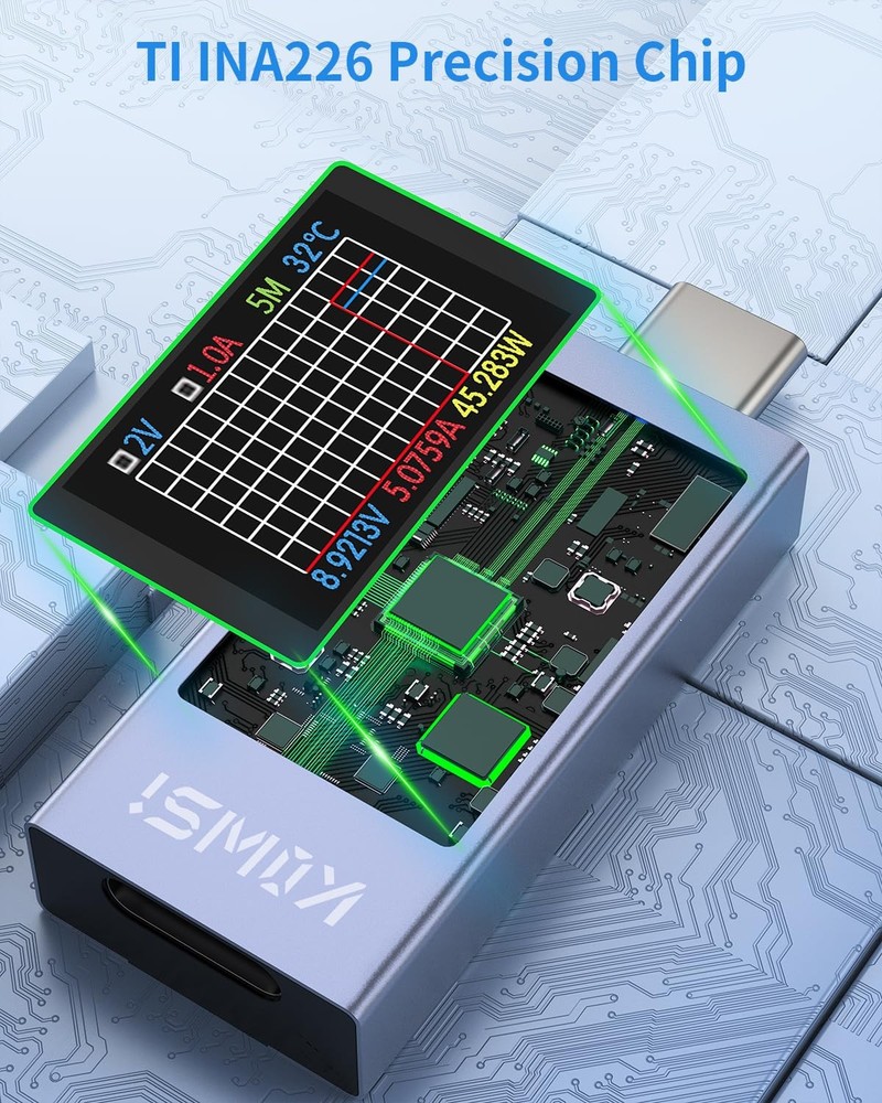 USB C Tester Power Meter 4-30V 0-12A Type-C PD Digital Multimeter Voltmeter