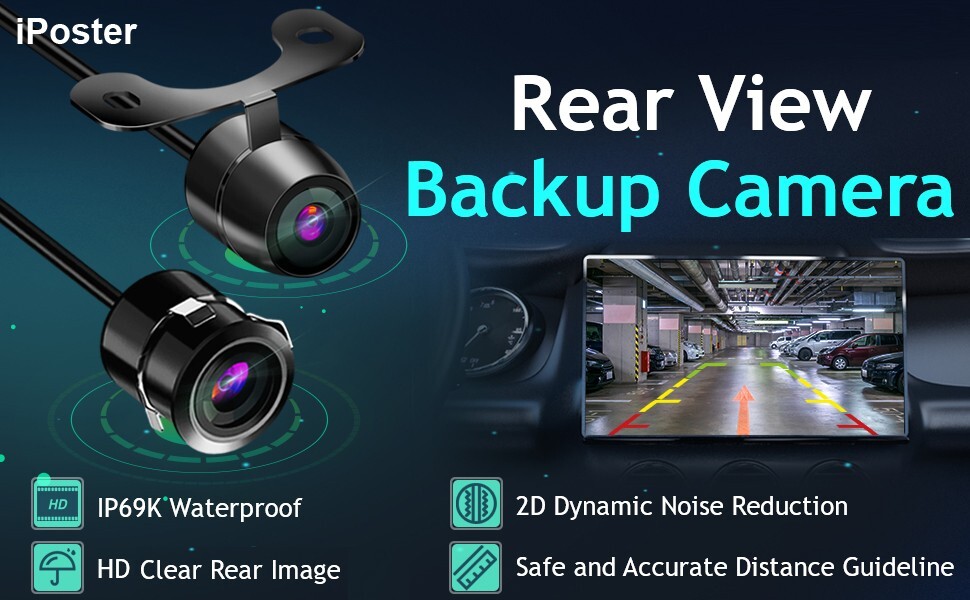 Car Backup Camera Front/Rear View Hang/Flush Mount Two Way Installation Reverse