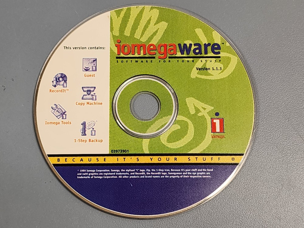 Iomega IomegaWare Version 1.1.3 Software Driver CD Guest Tools 1-Step Backup