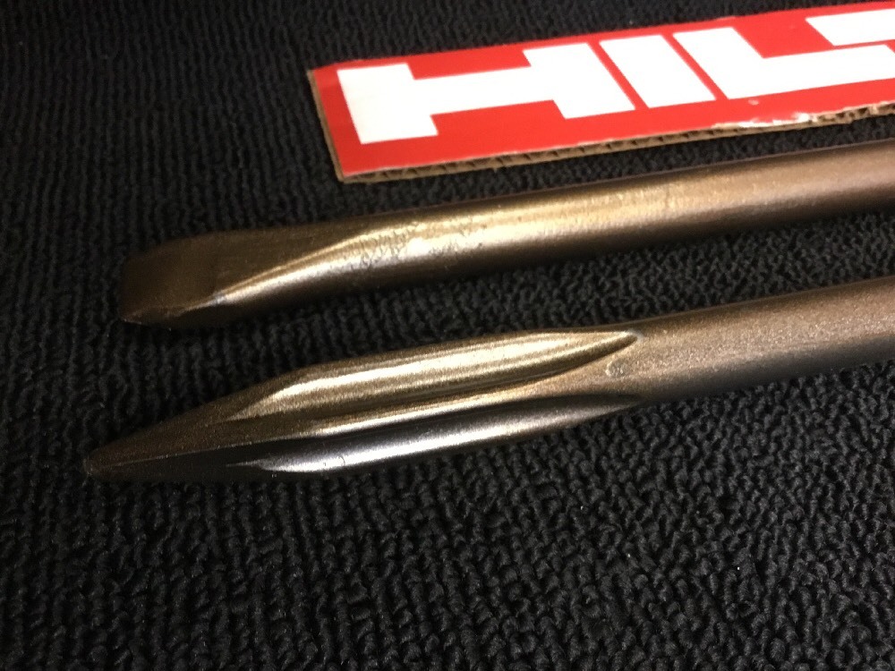 HILTI CHISEL SDS MAX SET FLAT 3/4" AND POINTED 15-1/2", PREOWNED, FAST SHIP