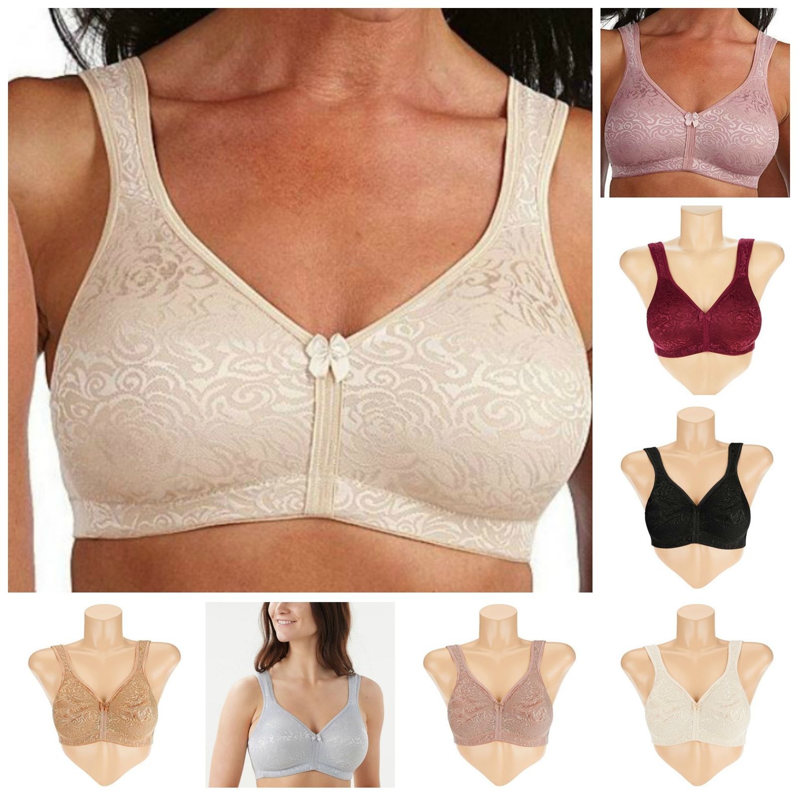 Breezies~Wild Rose Lace Seamless Wirefree Bra~A260367, A679229~No Padding