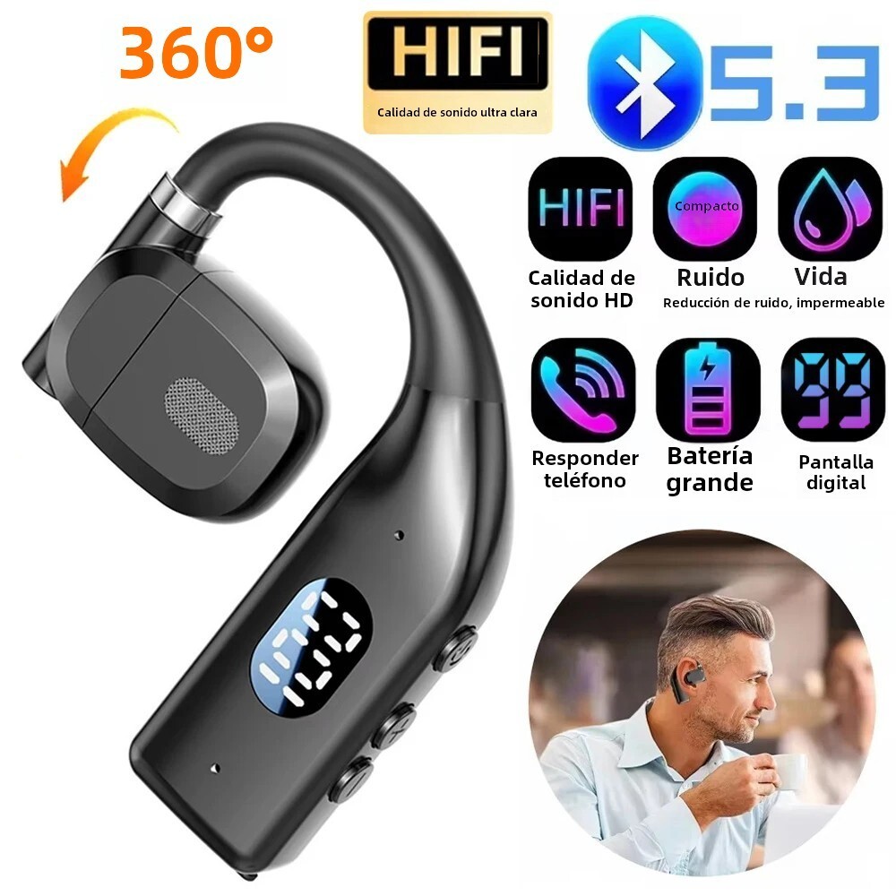Bone Conduction Headphones Bluetooth 5.3 Wireless Open-Ear Earbuds Sport Headset
