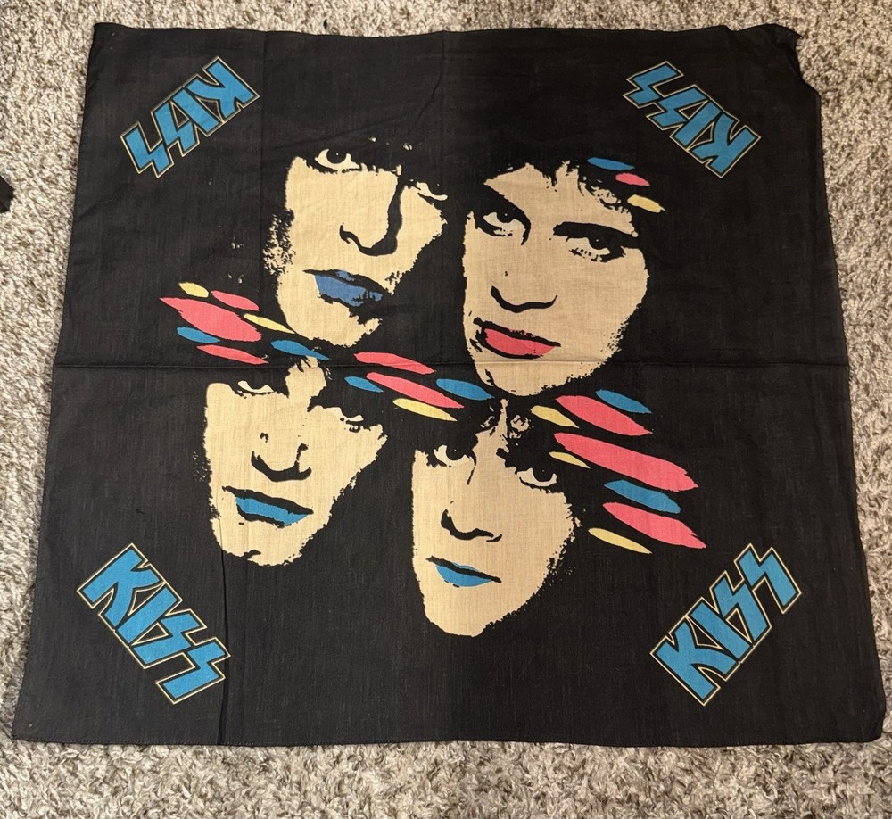 KISS Bandana Asylum Concert Tour Vintage Eric Carr Bruce Kulick