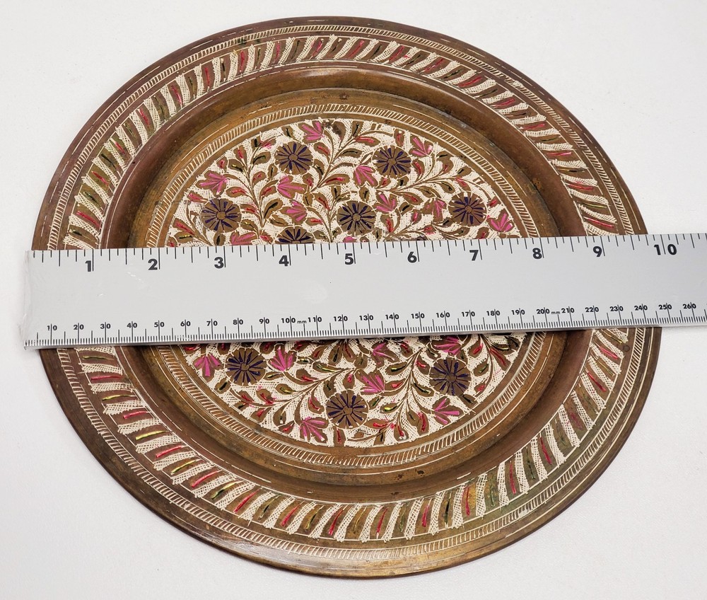 Vintage 6 pc Middle Eastern Turkish style solid brass coffee or tea pitcher cups