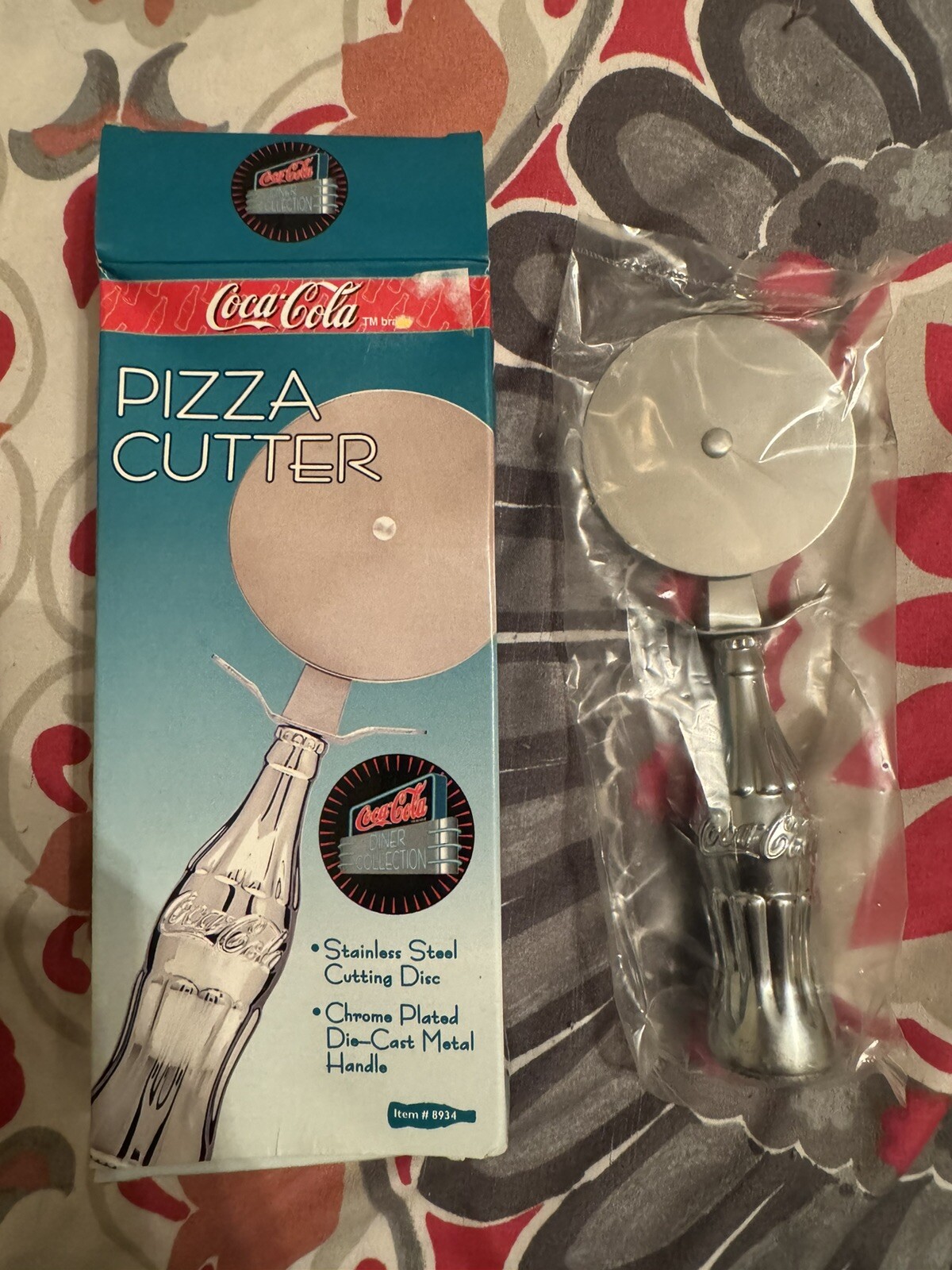 Coca-Cola Pizza Cutter Vintage 1998 Chrome Plated Metal 7-3/8", Diner Collection