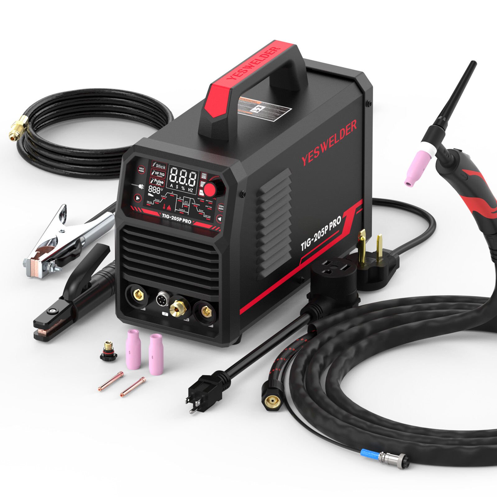 IGBT STICK/DC TIG/PULSE TIG 3 In 1 Welding Machine 205A 110&220V Dual Voltage