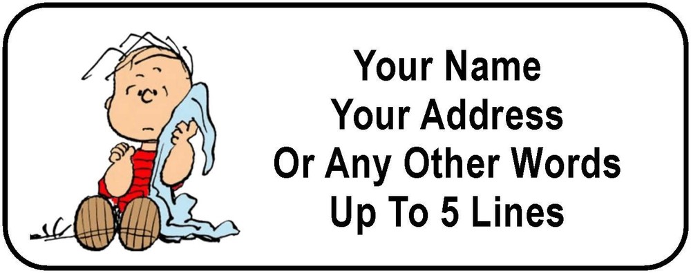 30 Linus ( Peanuts ) Personalized Address Labels