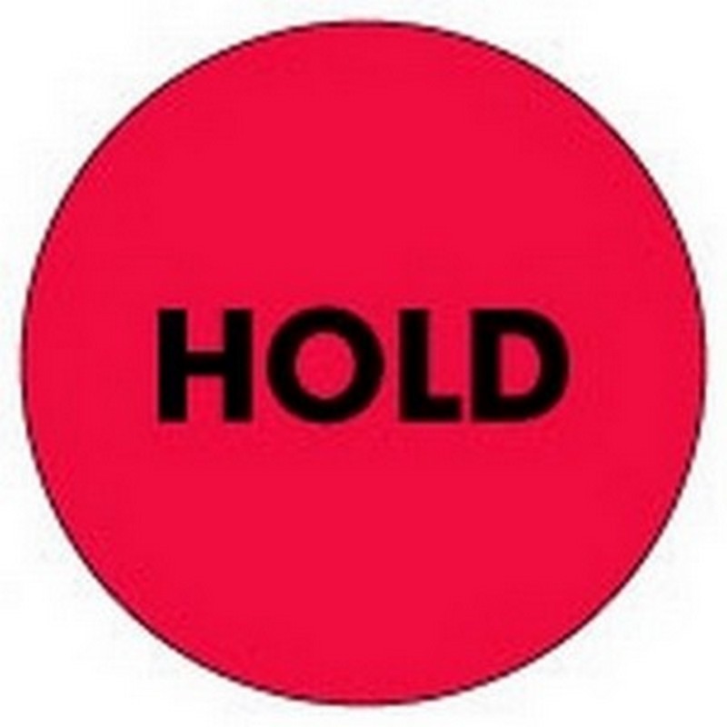 2" Diameter Hold Circle Labels (500 per Roll)