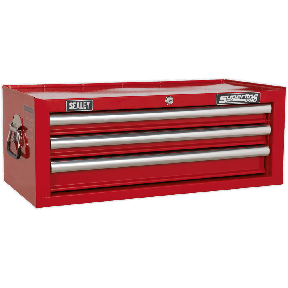 Sealey Superline Pro 3 Drawer Heavy Duty Mid Tool Chest Red