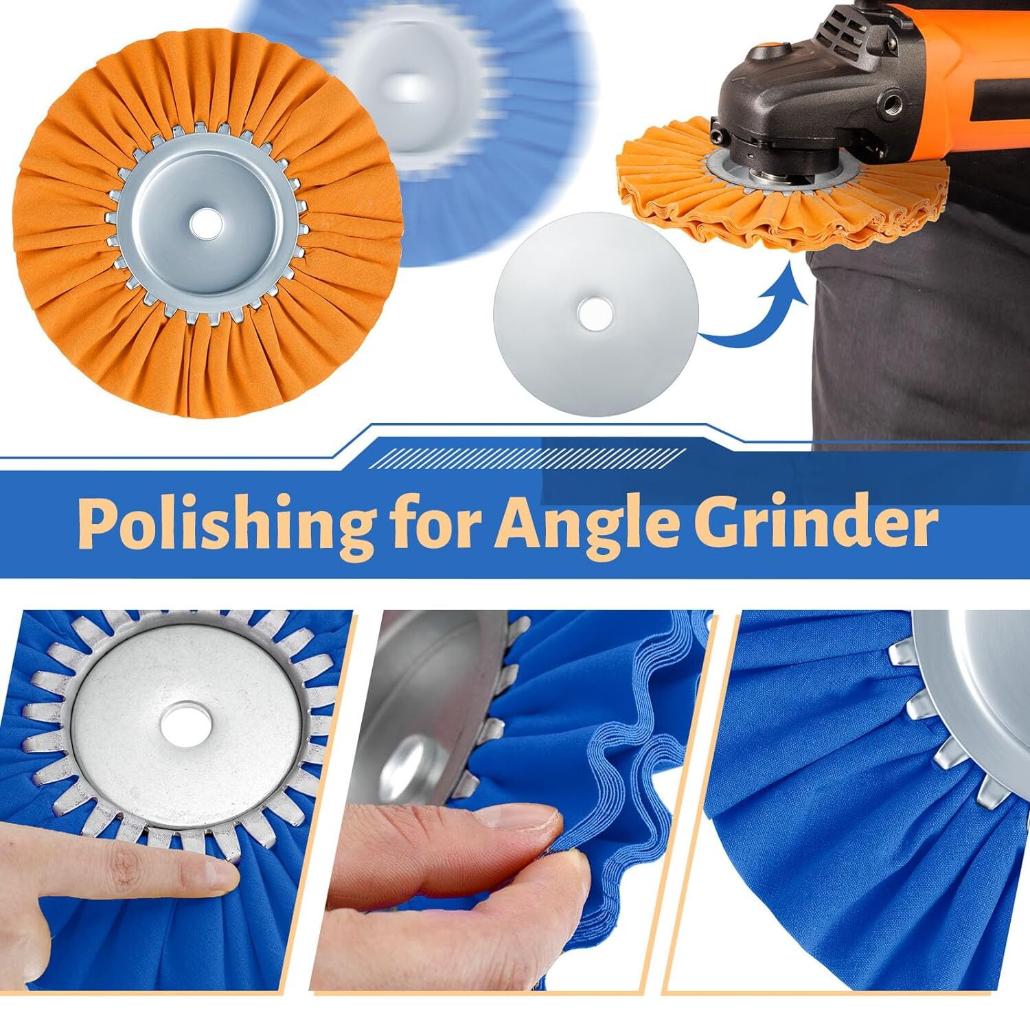 8 Pcs 8 Airway Buffing Wheel Aluminum Wheel Polishing Kit In Diameter 5/8 Inch