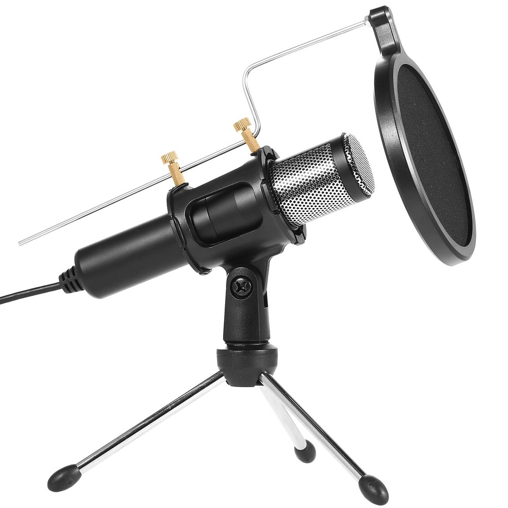 USB Condenser Microphone w/ Tripod Stand For Game Chat Audio Recording Computer