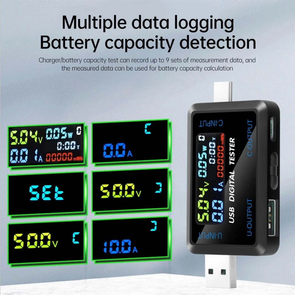 Accessory USB Type C Multimeter Tester for Charger Data Cable Power Bank Test