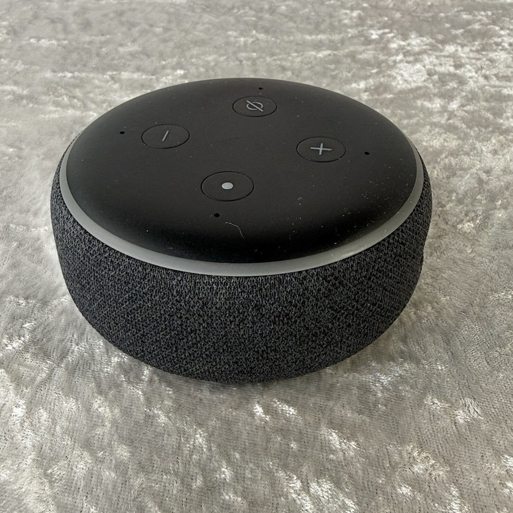Amazon Echo Dot 3rd Gen C78MP8 Smart Speaker Alexa Black w/ Adapter Tested