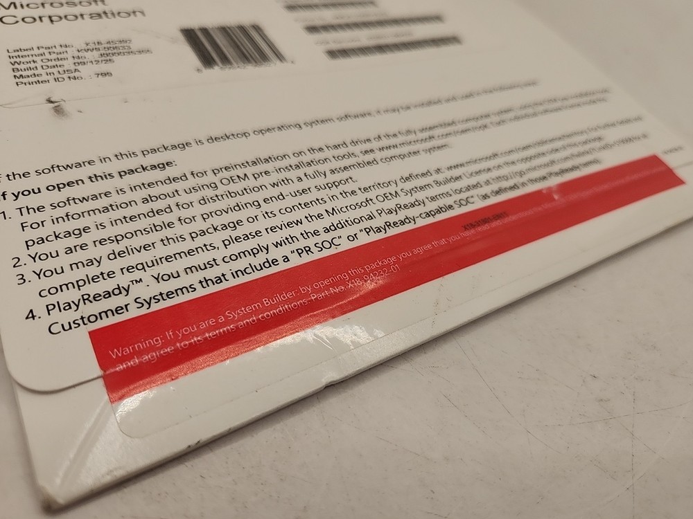 NEW Microsoft Windows 11 Home 64-Bit Software OEM Version 24H2