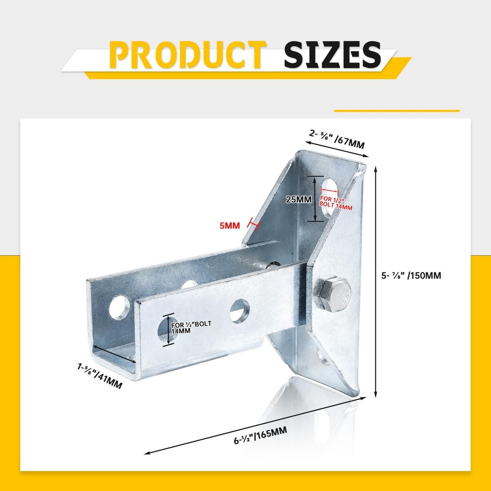 4 Pcs Adjustable Brace Fitting, Single Adjustable Angle Braces for 1-5/8" Str...