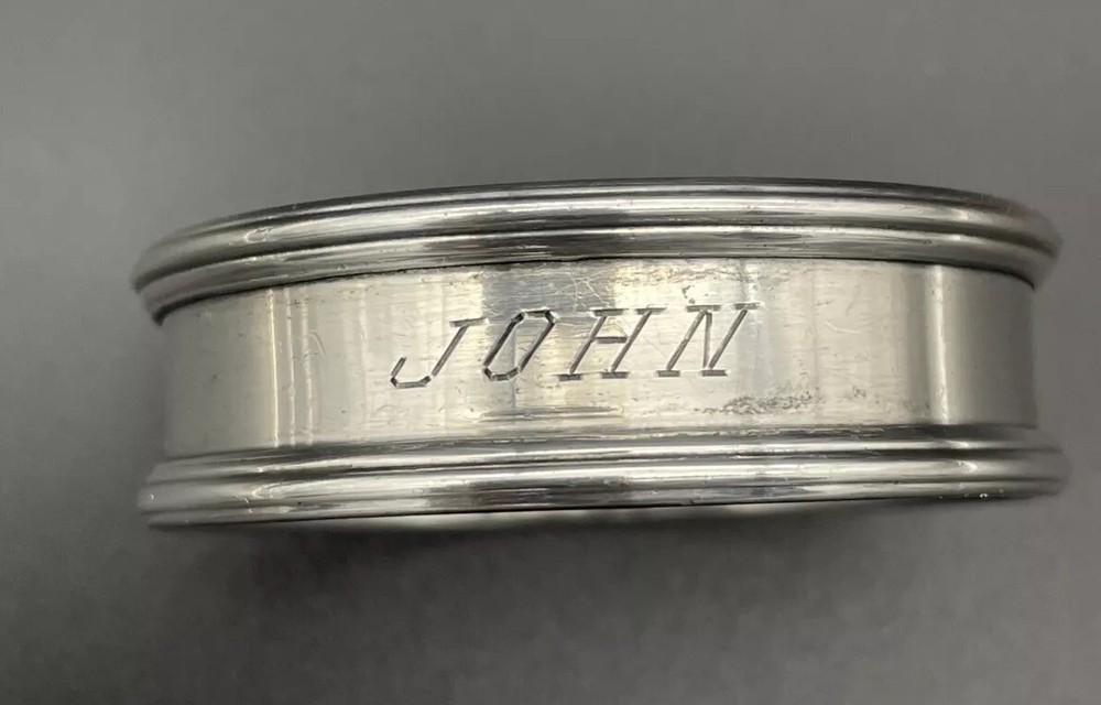 Sterling Silver Napkin Ring Name Engraved “JOHN” Webster & Co