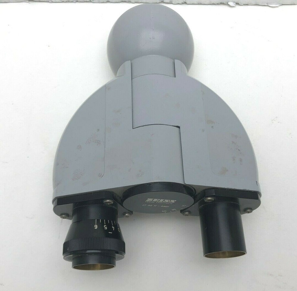 ZEISS WEST GERMANY binocular microscope head 47 30 11-9901 GRAY