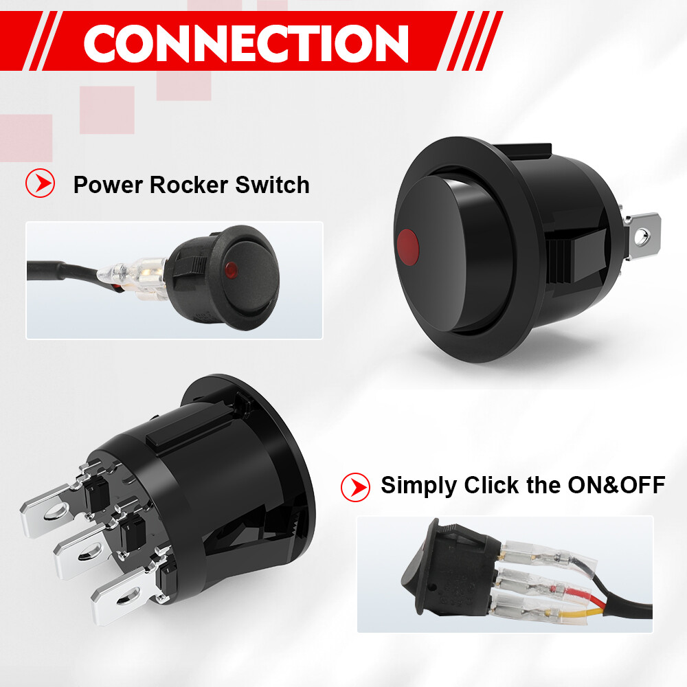 2-Lead Wiring Harness Kit ON-OFF Switch Offroad Relay Fuse LED Work Light Bar