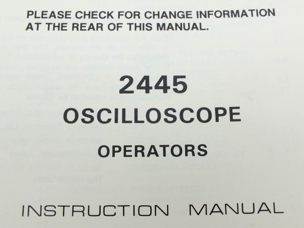 Tektronix 2445 Oscilloscope Instruction Manual