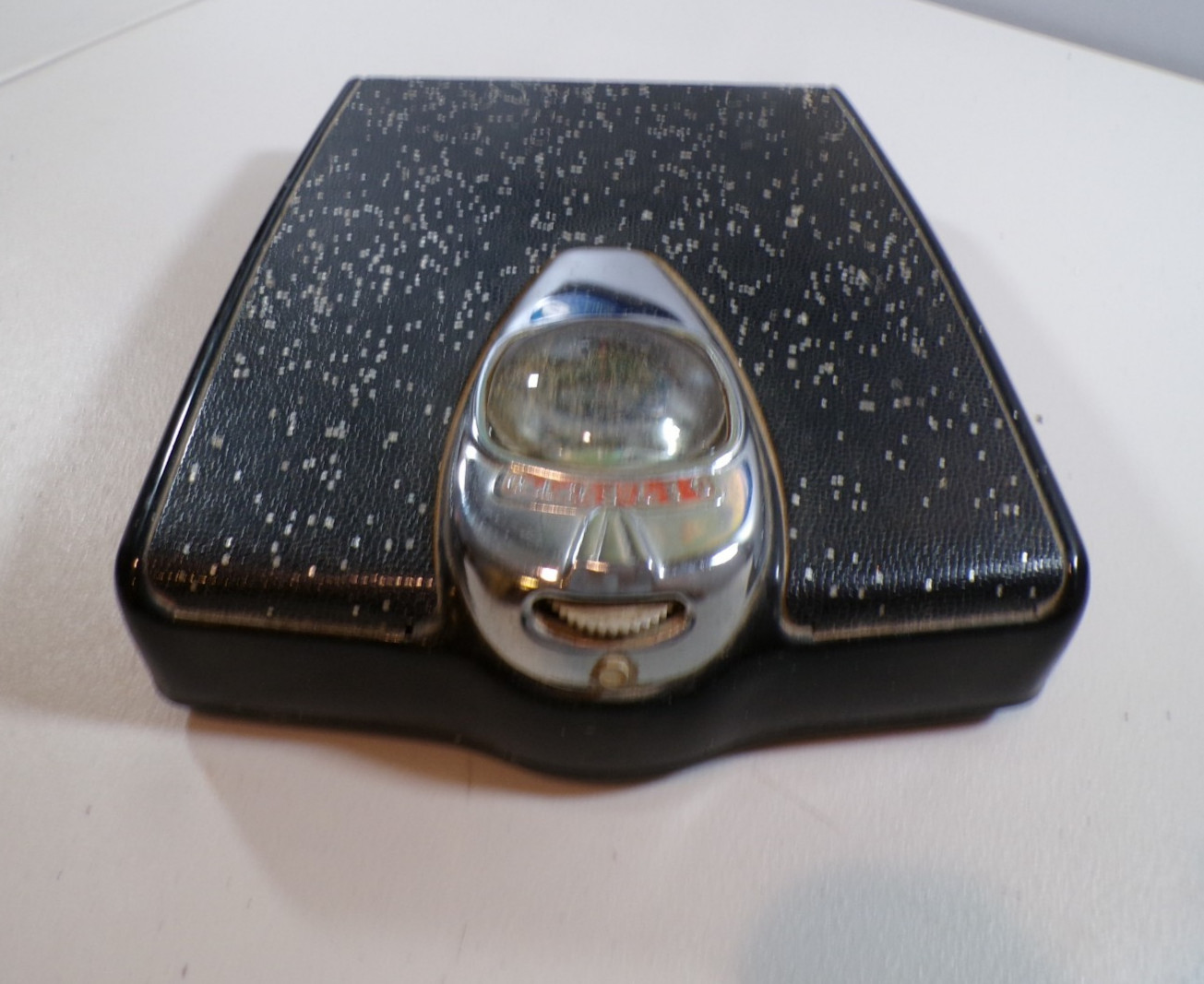 Vintage Detecto Bathroom Scale MCM Black Silver Glitter MADE in USA Works