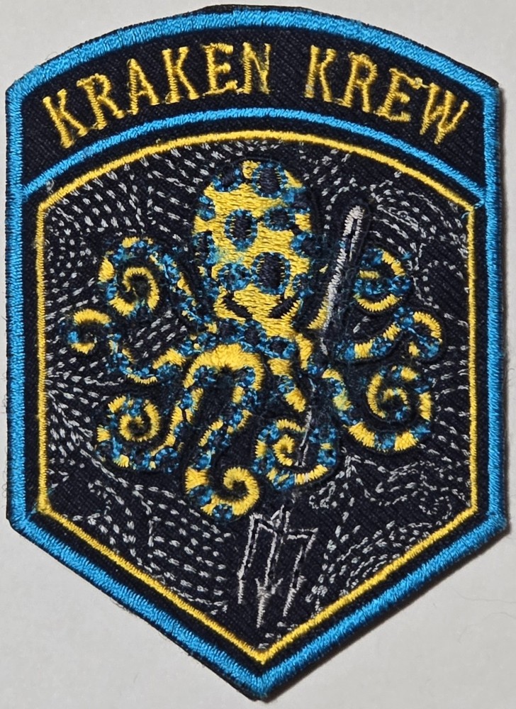 Kraken Krew Military Morale Patch COLOR Trident Version NEW! Hook & Loop