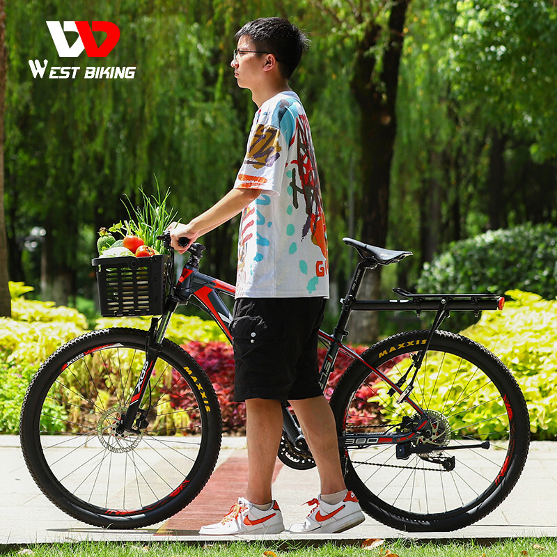 Foldable Bike Front Rear Basket Bicycle Handlebar Rack Pack Carrier Basket Black