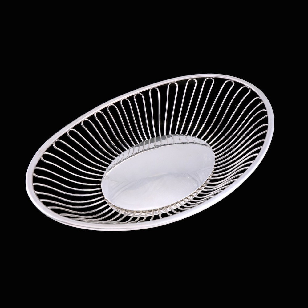 A.F. Rasmussen - Denmark. Sterling Silver oval Wire Bowl.