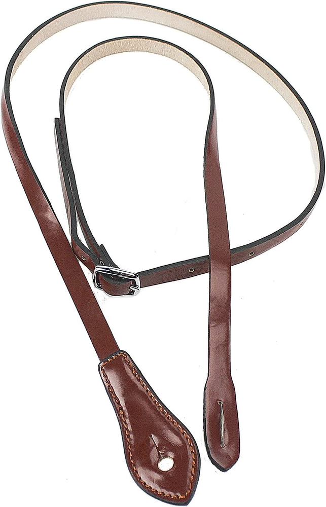 M-41 Chestnut Brown Leather Mandolin Strap for a or F Types
