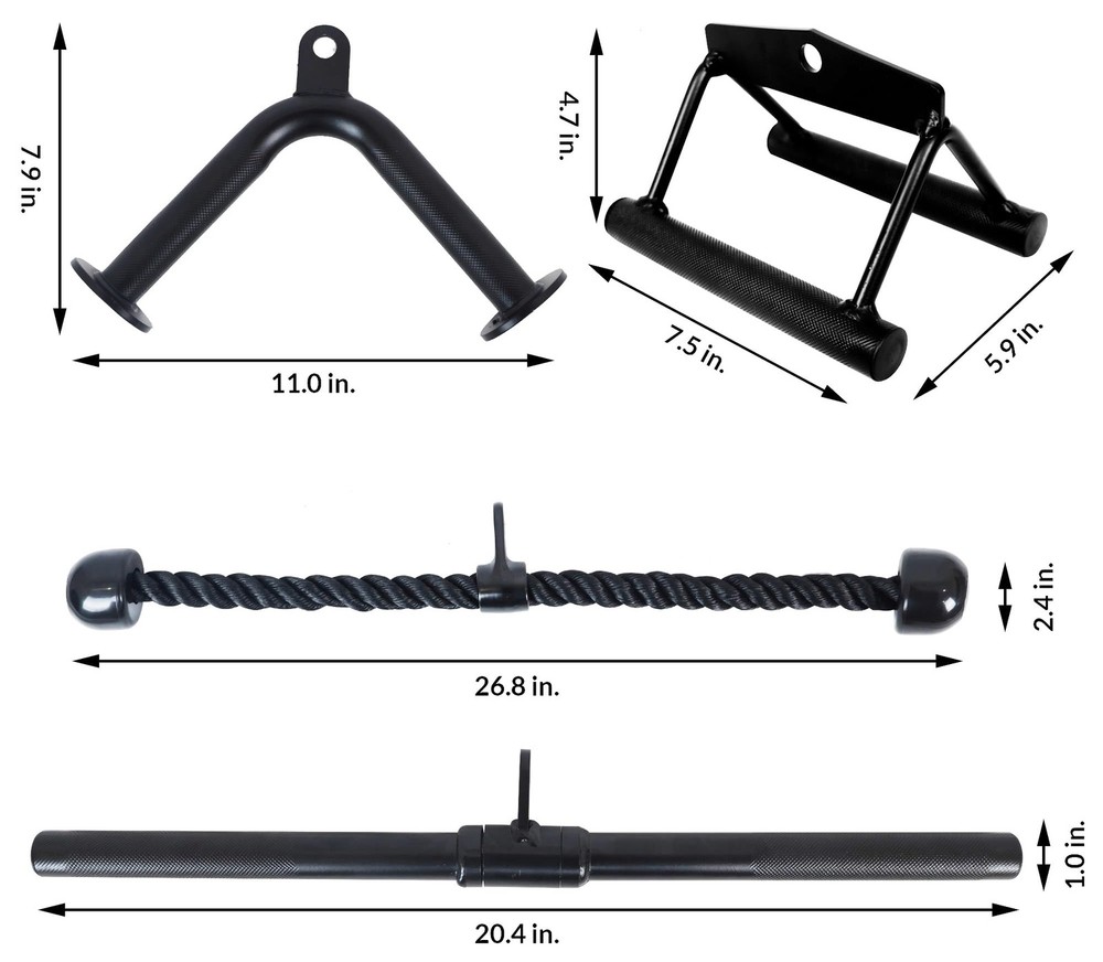 Fitvids Tricep Press Down Cable Attachment, LAT Pulldown Attachment, Weight M...