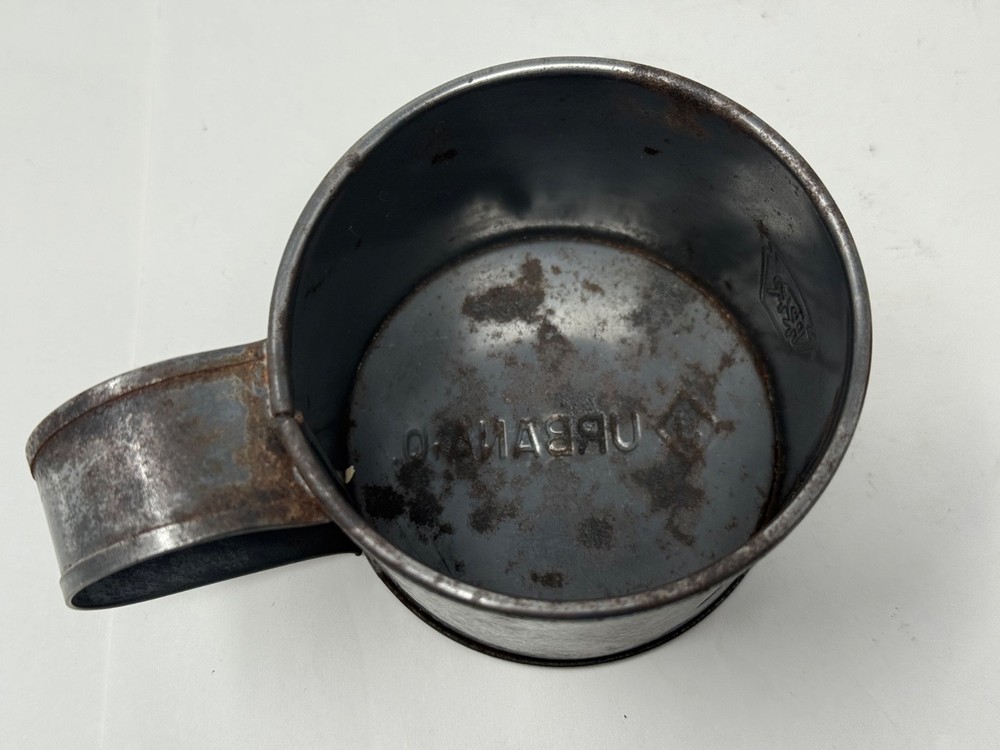 PRR marked tin drinking cup Pennsylvania Railroad