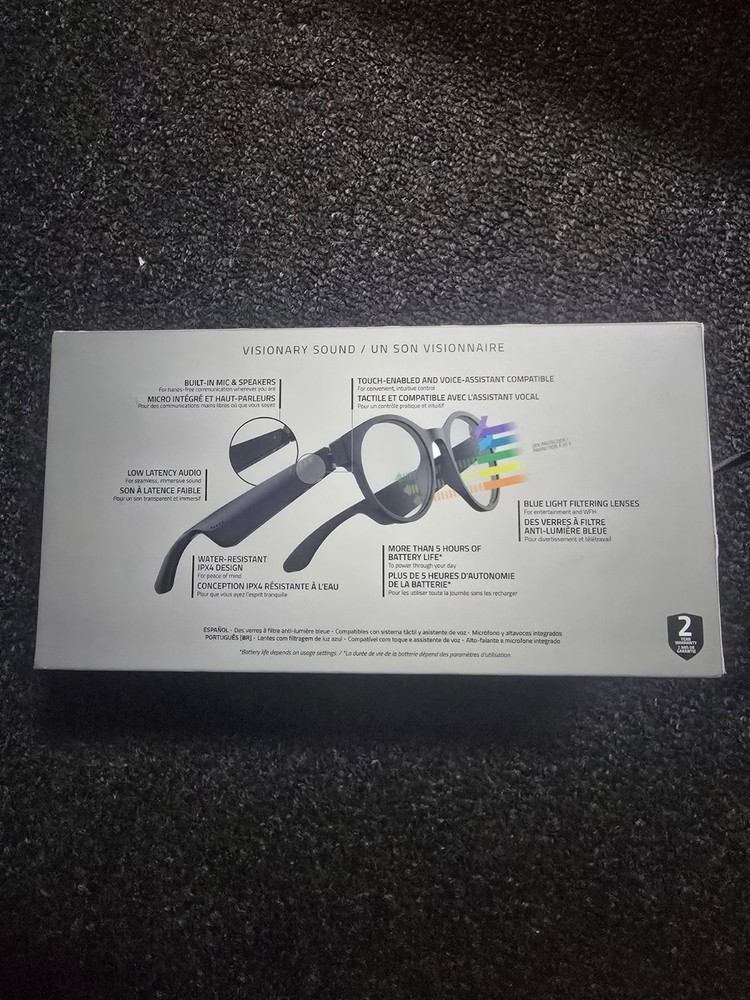 RAZER- ANZU [Round] Bluetooth Smart Glasses, Size: Large ***