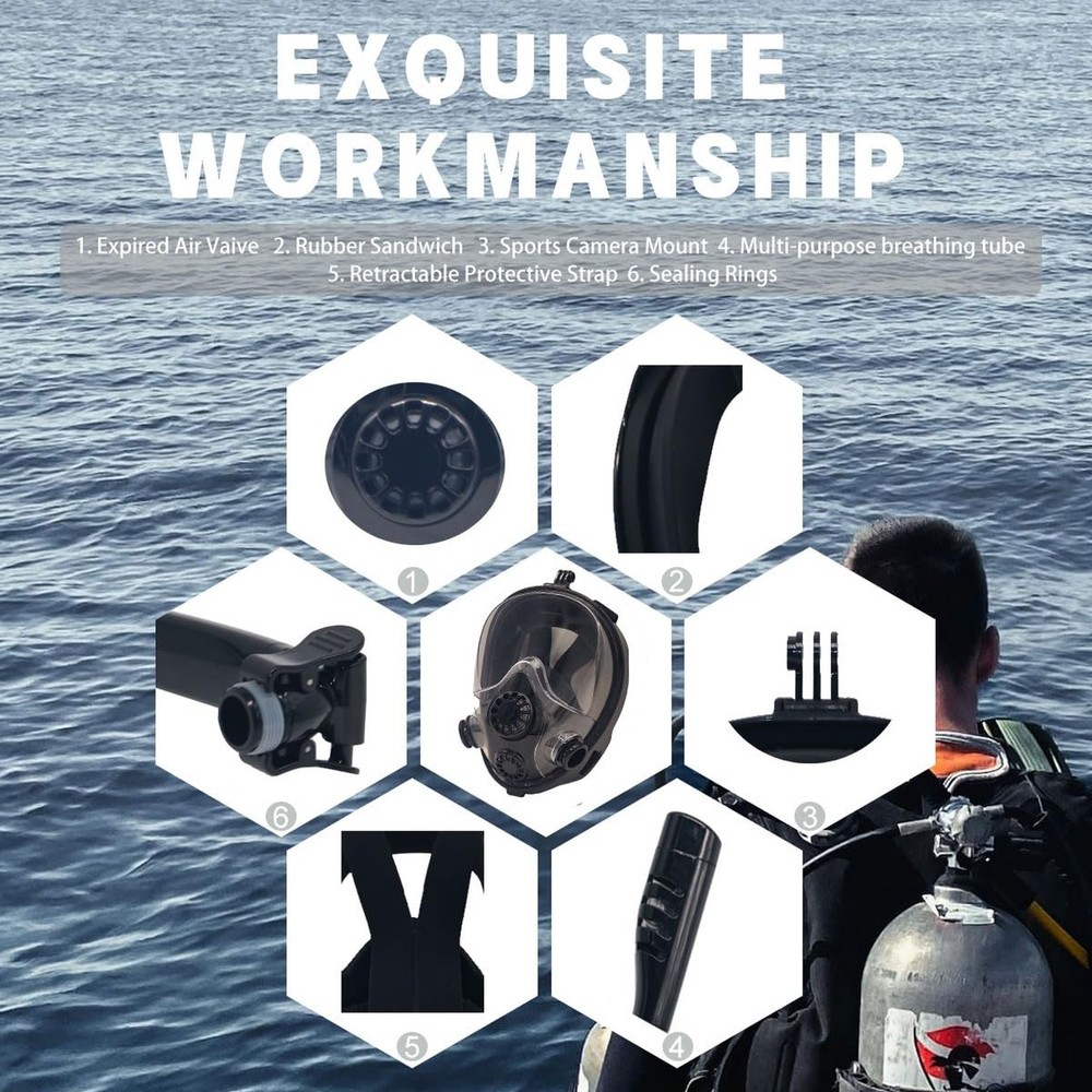 Mini Scuba Diving Tank with Sub-Mask black