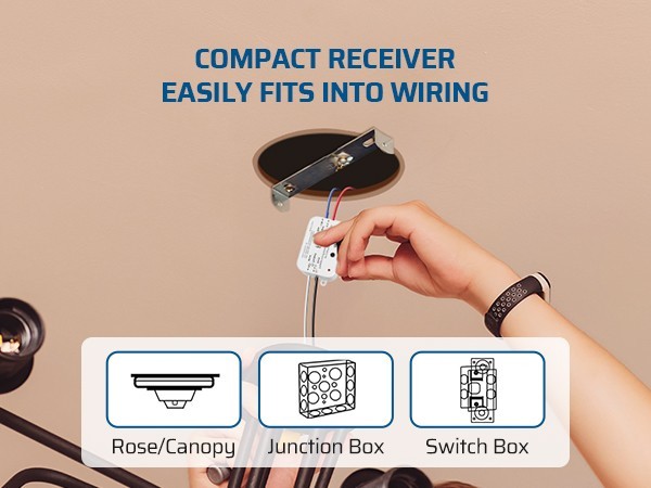 DEWENWILS Wireless Light Switch&Receiver Kit 15A Hight Power Remote Light Switch